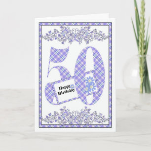 Happy 50th Birthday gingham card