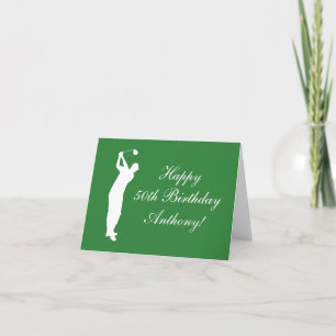 Happy 50th Birthday Golfer Sports Par Thank You Card