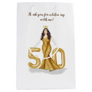 happy 50th birthday medium gift bag