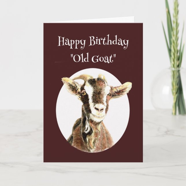 Happy 50th Birthday Old Goat "Over the Hill" Card (Front)