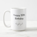 Happy 50th Birthday Party Custom Coffee Mug<br><div class="desc">Happy 50th Birthday Custom Coffee Mug that you can customize for any occasion and special event. Buy as a gift for someone special or as a treat to yourself</div>