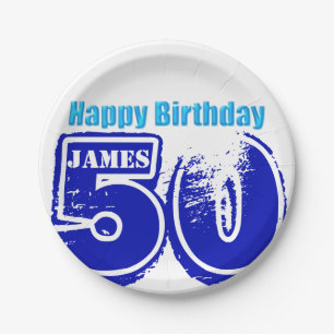 Happy 50th Birthday Personalized Paper Plates