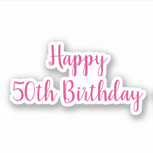Happy 50th Birthday Pink Colourful Fabulous 2020 (Front)