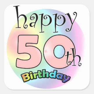 Happy 50th Birthday Stickers, Happy 50th Birthday Custom Sticker Designs