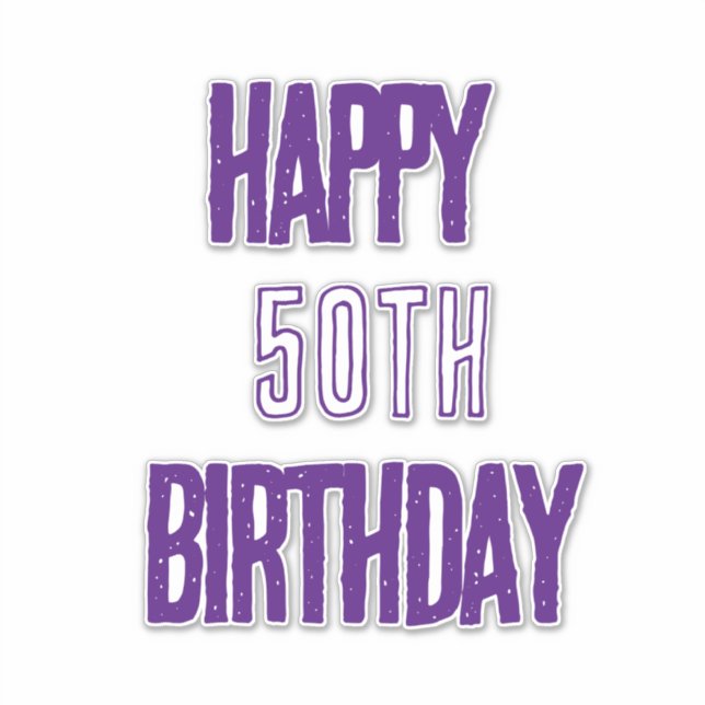 Happy 50th Birthday Purple Fabulous Elegant Party (Front)