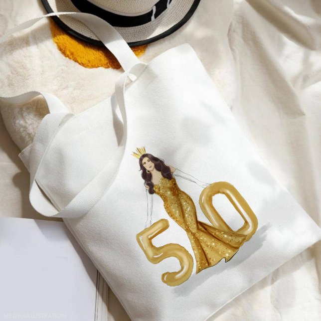 happy 50th birthday tote bag (Creator Uploaded)