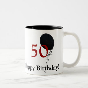 happy 50th birthday Two-Tone coffee mug