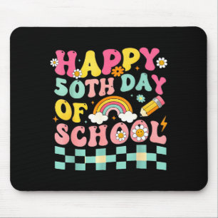 Happy 50th Day Of School Retro Teacher Students Sm Mouse Pad