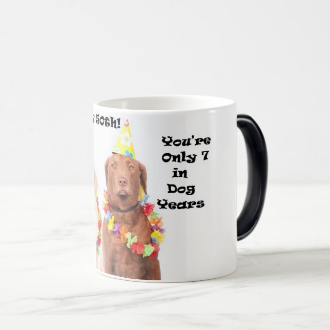 Happy 50th Funny Birthday Dog Mug (Front Right)