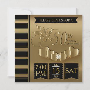 Happy 50th Golden Wedding Anniversary Invitation