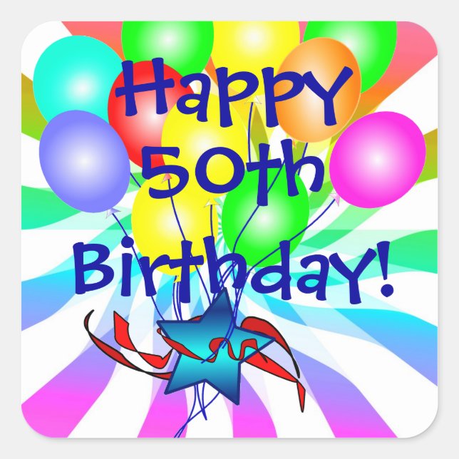 Happy 50th or ? Birthday Stickers (Front)