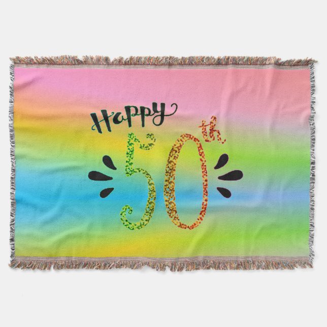 Happy 50th throw blanket. (Front)