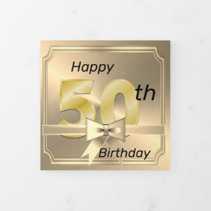 Happy 50th Tri Fold Birthday Card