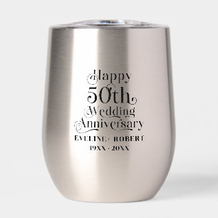 Happy 50th Wedding Anniversary Black Typography