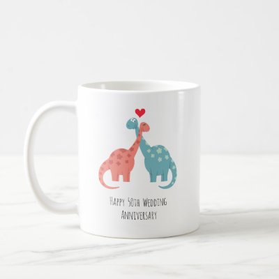 Happy 50th Wedding Anniversary Cute Dinosaurs
