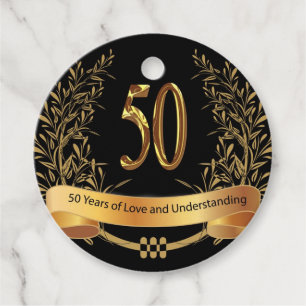 Happy 50th Wedding Anniversary  Favour Tags