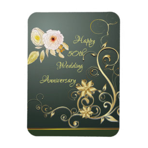 Happy 50th Wedding Anniversary Flex Photo Magnet