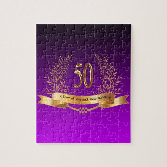Happy 50th Wedding Anniversary Gifts Jigsaw Puzzle (Vertical)