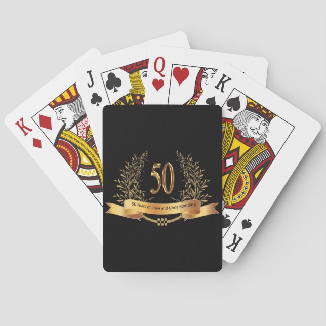 Happy 50th Wedding Anniversary Gifts Playing Cards (Back)