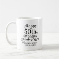 Happy 50th Wedding Anniversary Gold Typography