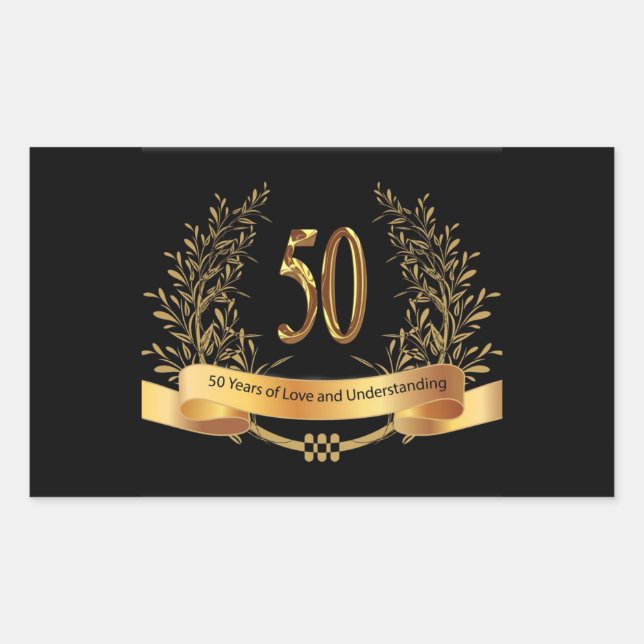 Happy 50th Wedding Anniversary Greeting Cards Sticker (Front)