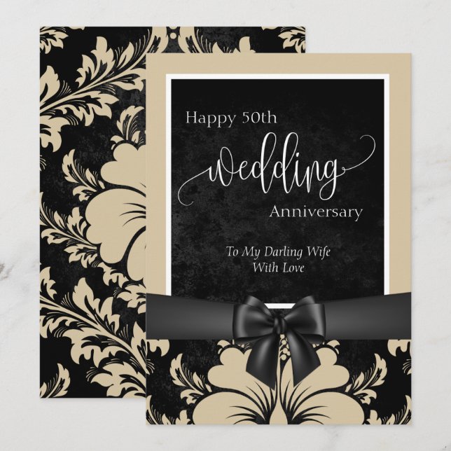 Happy 50th wedding anniversary  invitation (Front/Back)