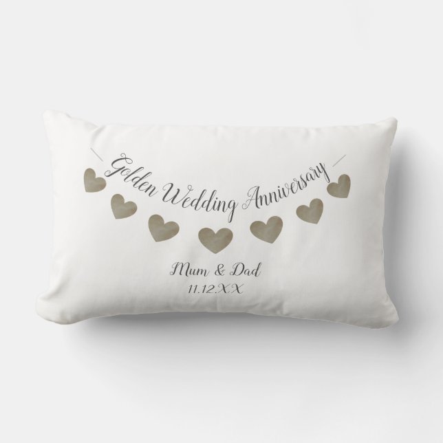 Happy 50th Wedding anniversary mom & dad Lumbar Pillow (Front)