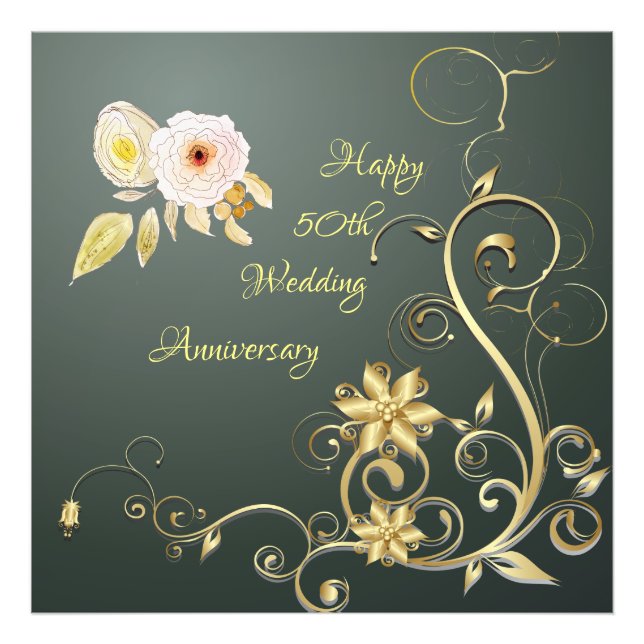 Happy 50th Wedding Anniversary Photo Enlargement (Front)