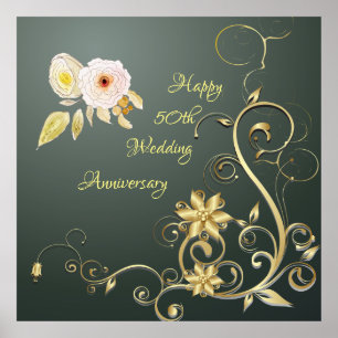 Happy 50th wedding anniversary Poster