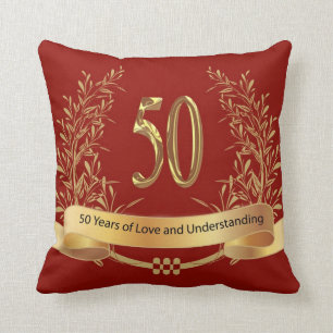 Happy 50th Wedding Anniversary Throw Pillow
