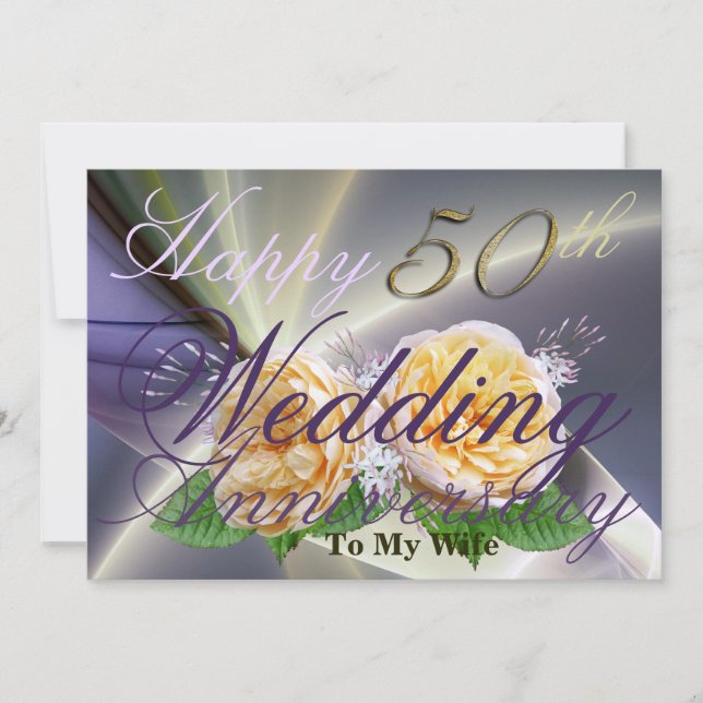 Happy 50th Wedding Anniversary to My Wife Card (Front)