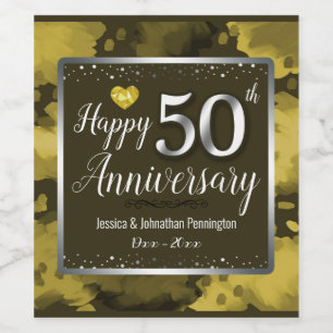 Happy 50th Wedding Anniversary Wine Label