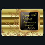 Happy 50th Wedding AnniversaryFlexible Photo Magnt Magnet<br><div class="desc">Happy 50th Wedding Anniversary Flexible Photo Magnt Beautiful design photo magnet Shiny Dark brown and golden Frame Just a beautiful magnet For your 50th wedding anniversary Beautiful, high quality artwork., Made with love Unique directly produced from my original mixed media and digital artwork designs.©2019 hgmdigitalarts ~ All Rights Reserved, thank...</div>