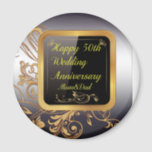 Happy 50th Weddings Anniversary Favours &-Gifts Bu Magnet<br><div class="desc">Happy 50th Weddings Anniversary Favours &-Gifts Button Magnets</div>