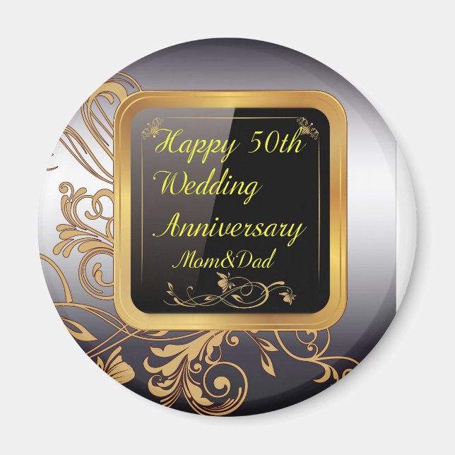 Happy 50th Weddings Anniversary Favours &-Gifts Bu Magnet (Front)