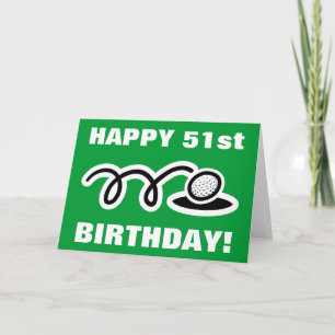 Happy 51st Birthday Card - Customizable age number