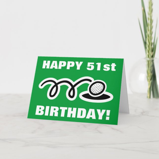 Happy 51st Birthday Card - Customizable age number (Front)