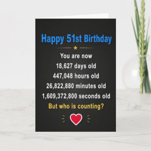 Happy 51st Birthday Funny Milestone gifts  Card