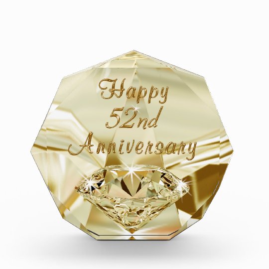 Happy 52nd Anniversary Gifts, Yellow Diamond Award Zazzle.ca