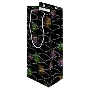Happy 55th Anniversary Fireworks Wine Gift Bag