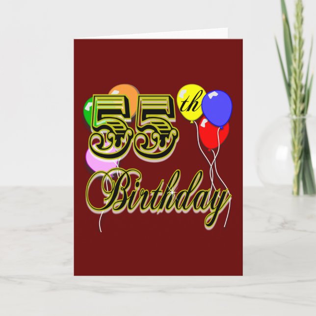 Happy 55th Birthday Celebration Card (Front)