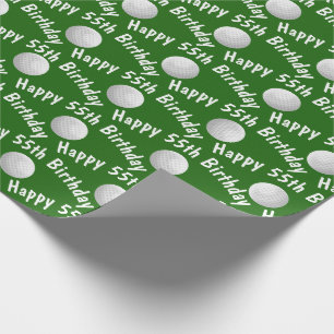 Happy 55th Birthday golf balls Wrapping Paper
