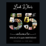 happy 55th birthday look who's 55 Photo Collage Poster<br><div class="desc">Celebrate turning 55 with a custom photo montage poster from The Arty Apples. This personalized poster highlights treasured memories,  making it a special keepsake for a significant milestone birthday.</div>