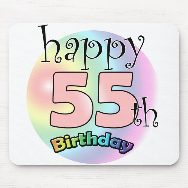 Happy 55th birthday (roze) mouse pad (Front)