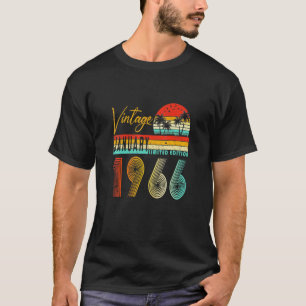 Happy 56th Birthday Vintage January 1966 56 Years T-Shirt