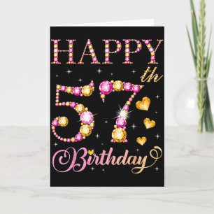 Happy 57th Birthday 57 Years Old Men Women Birthda Card