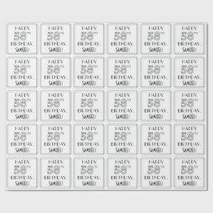 HAPPY 58TH BIRTHDAY; Art Deco Style; Custom Name Wrapping Paper