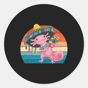 Happy 5 De Mayo Axolotl Sombrero Cinco De Mayo Gir Classic Round Sticker