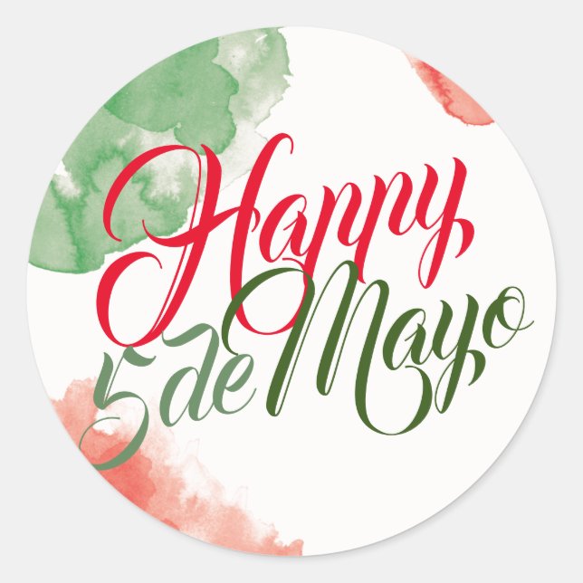 Happy 5 de Mayo Classic Round Sticker (Front)
