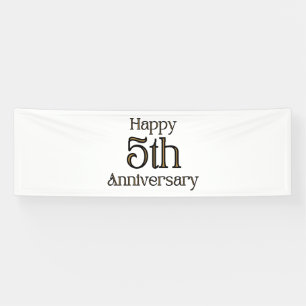 Happy 5th Anniversary 2.5x8 Vinyl Banner